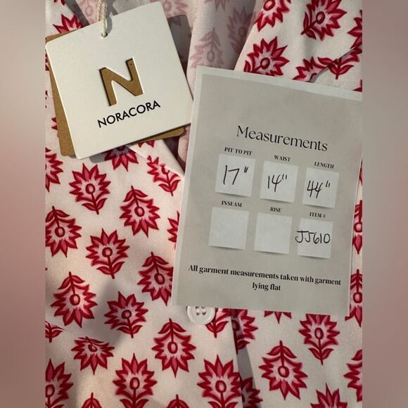 NORACORA Pink and White Patterned Wrap Dress Cool Feel Size Small - Picture 12 of 12